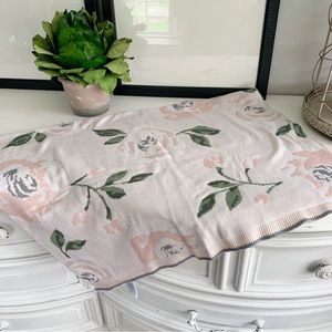 Pottery Barn Kids Floral Blanket - Pink and Green